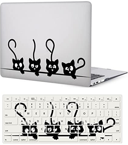 Coque Compatible avec MacBook Pro 13 Pouces 2020 2019 2018 2017 2016 Version A2338 M1 A2289 A2251 A2159 A1989 A1708 A1706, Étui Rigide Protecteur Plastique et Housse de Clavier, Chat Rigolo