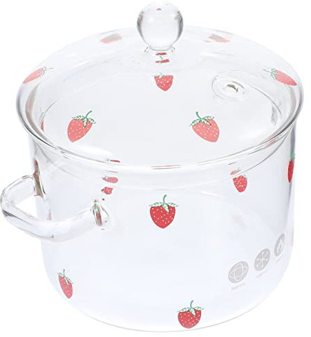 Yardwe Olla De Borosilicato Ideal Para Sopas Fideos y Más Resistente y Práctica