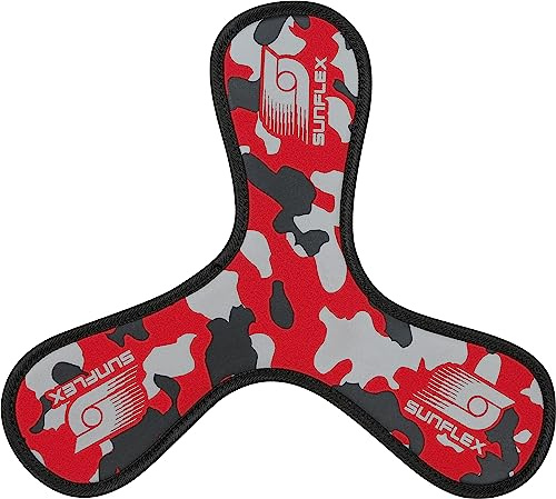 Sunflex® Jerseyprene Cassini Camo red | Leichter Bumerang für den Strand und den Park | sehr weich und lässt Sich ohne Verletzungsgefahr fangen | extrem robust und für Jede Altersgruppe