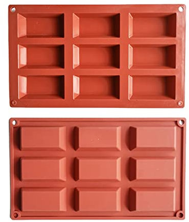 Cyhamse Moule À Gâteau Financier À 9 Cavités | Moules en Silicone pour Rectangle - Cuisson Faits À La Main Antiadhésifs, pour Pudding, Brownie, Muffin, Maïs, Gâteau Au Fromage