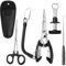 zhongko Angelzangen Set mit Lanyard 4 Teilig mit Angelschere,T-Angellippengreifer,Angelzange,Angel-Disgorger Edelstahl Angelzange Set als Angelgeschenk