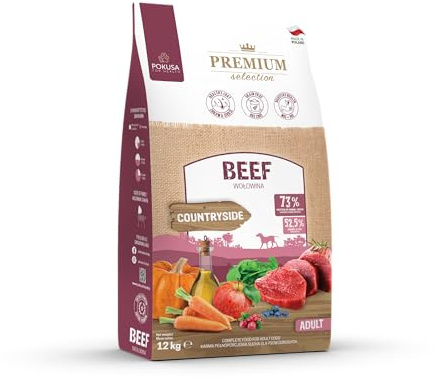 Pokusa Premium Selection - Rind - getreidefreies Trockenfutter für ausgewachsene Hunde - 12 Kg