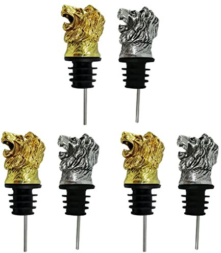 ZzzaNa Champagne Bottle Vacuum Stoppers Air Sealers Stopper Metal Cork Lion Wedding Diffuser Aerator Beverage Bar Pourers Home Pour Shape Sealed Plug Robust Red Vintage Preservers Jug (Color : Pictur