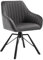 WOLTU 1x Esszimmerstuhl drehbar, Samt Stuhl Esszimmer, Drehstuhl, Küchenstuhl, Sessel Wohnzimmer, Polsterstuhl mit Armlehnen, Metallbeine, Loungesessel ergonomisch, Dunkelgrau, EZS12dgr-1