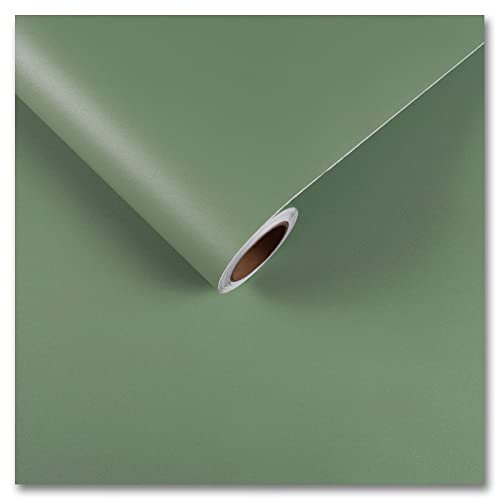 CRE8TIVE Tapete Grün Selbstklebende Folie 60cm x 300cm Matt Möbelfolie Selbstklebend Küchenrückwand Folie Fototapete Schlafzimmer Wohnzimmer Arbeitsplatte Küche Möbelaufkleber Wasserfest Vinyl