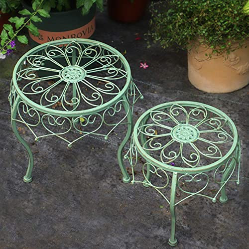 Arbours, Garden arbours, Plant Holder for Flower Pot Heavy Duty Indoor Outdoor Iron Pot Holder Garden Round Container Brackets Planter Holder Green, White (Plant and Pot Not Included) (Green One