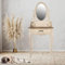 LEBENSwohnART Romantischer Schminktisch Versailles 60cm antik-Weiss Spiegel Shabby CHIC Schubladen Bicolor Frisiertisch