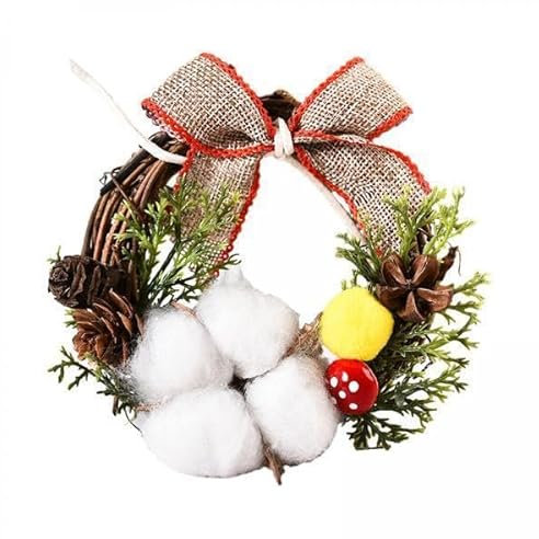 MagiDeal 2X Weihnachtskranz für Haustür, Türkränze, Dekorativ, 10 cm, Weihnachtskranz, Weihnachtsdekoration für Fenster, Kamin, Bauernhaus Dekoration