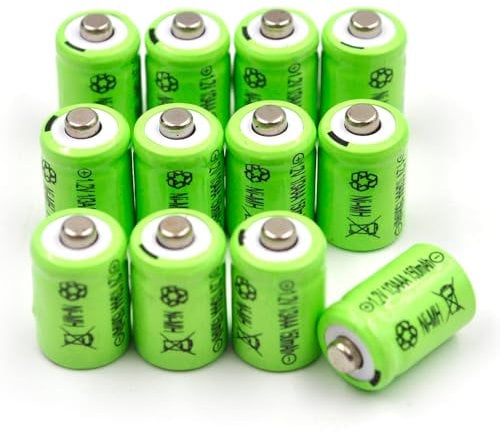 Lunggwey (12-Pack) 1/3AAA 1.2V 150mAh Ni-MH Button Top Batteries Compatible with Solar Lights, Outdoor Garden Art Lights, Replaces GP-17AAAH, Sanyo N-50AAA, GP 1/3AAA-170NM