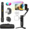 AOCHUAN Estabilizador de cardán de 3 ejes para iPhone y Android con luz RGB, cardán de teléfono de mano para grabación de video con seguimiento de IA, rosca de 1/4, trípode extensible, bolsa de