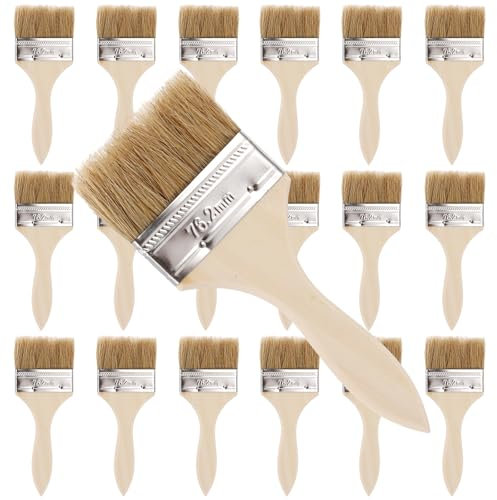 SHUESS Pinselset 20-er Pack, 73mm Pinselkopf, Pinselset Lackpinsel, Pinsel Set für Farben, Lack, Beizen, Klebstoffe - Flachpinsel, Lasurpinsel, Lackpinsel für Malerbedarf, zum Streichen, DIY