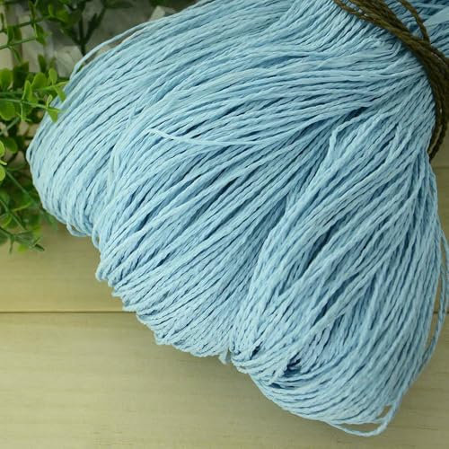 600M Colorful Natural Raffia Straw Yarn for Hand Knit Crochet Summer Hat Handbag Straw Hat Organic Raffia DIY Crochet Material