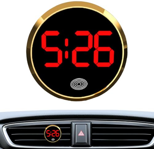 Auto Armaturenbrettuhr - Digitale Uhr | Auto-Lüftungsuhren | Analoge Armaturenbrett-Uhr | Digitaler Wecker | Leuchtende Kleine Runde Uhr Mit Doppelseitigem Aufkleber Kfz-Digitaluhr Für Limousine