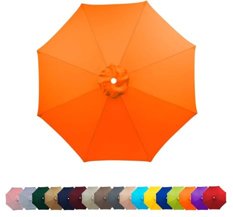 Replacement Parasol Canopy 2m-3.5m, Umbrella Replacement Fabric, 6/8 Arms Garden Umbrella Replacement Cover, Patio Replacement Cover for Garden Umbrella Yard Beach(Orange,2.5m/8-Ribs)