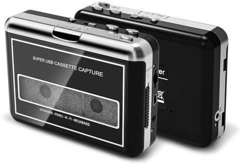 Lecteur Cassette Vintage - Convertisseur Audio MP3 Numérique, Enregistrement de Cassettes sur PC, Lecteur Compact Portable avec Prise 3,5MM Externe