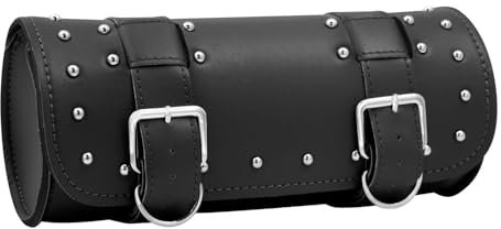 UJNHEQ Motorradzubehör Motorrad Lagerung Gepäck Seite Schwanz Tasche PU Leder Werkzeug Taschen Für Harley Dyna Fat Bob Für Sportster Touring Road King(Schwarz)