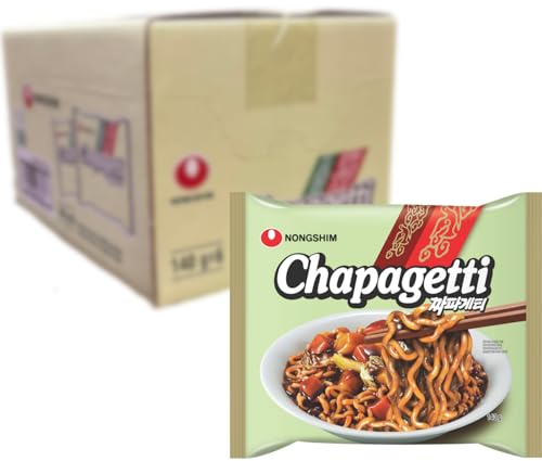 Nongshim Chapagetti Instant-Nudeln – 6 x 140 g Multipack | Koreanische Schwarzbohnen-Nudeln, original aus Korea – Chapaghetti für schnelle Mahlzeiten