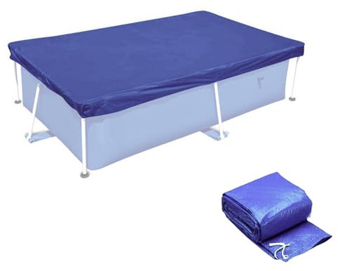 Cubierta Piscina Rectangular, Anti UV Funda Piscina, Cobertor Piscinas sobre Suelo, Cubierta De Piscinas Enmarcada, Película Aislante ParaPiscina, Antipolvo Y Antilluvia(220 * 150CM)