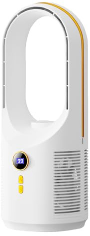 ventilatore da scrivania senza pale, 5 velocità, silenzioso, senza pale, per ufficio, luce notturna, 1800 mAh, per campeggio, soggiorno, camper, viaggi, camera da, auto, ufficio
