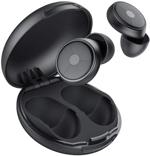 2025 Neu Ohrstöpsel zum Schlafen, 45dB Wiederverwendbare Gehörschutz Geräuschreduzierende Earplugs mit 8 Ohrenkappe und Tragetasche, Schlafen, Reisen, Konzentration, Konzerte (Schwarz)