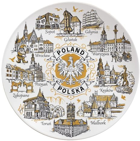 SUVENIX Teller 15cm Polnische Keramik Wand Gold Souvenir Pol-MT-186