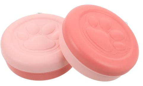SHINEOFI Lot de 2 Gamelles Portables pour Animaux en Polypropylène 12 X 11 Cm Bac à Nourriture Eau Hermétique Petites Gamelles D’extérieur pour Chiots et Chiens Couleurs Rose et Rose Clair