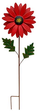 Hilai Sunflower Windmill Pinwheels Flower Decorative Wind Spinners Garden Ornaments Outdoor Garden Party Red