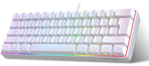 Snpurdiri 60% Gaming Keyboard, RGB Backlit Small Keyboard | Ultra-Compact 60 Percent Keyboard with Detachable USB-C Cable | UK Compatible US Layout | Contour Line Design for PC/Mac