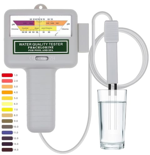 2 in 1 Poolwasser PH & Chlor Tester - Pool Tester PH und Chlor Digital | Digitale Messung von PH Wert & Chlorgehalt, Schnell, Wasserdicht & Ideal für Swimmingpools