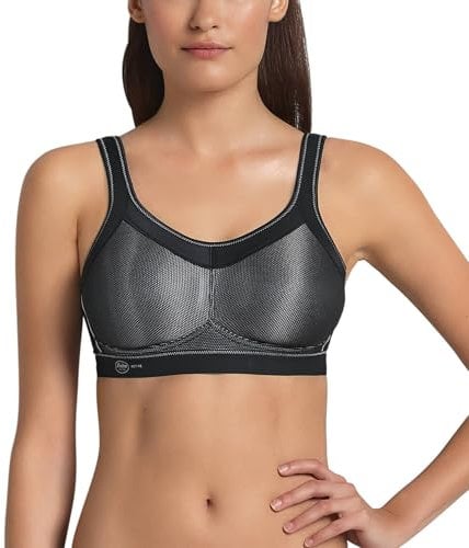 Anita Active Damen Bügelloser BH 5529, Schwarz (Schwarz 001) , 100F