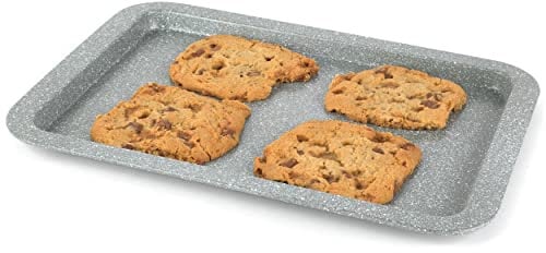 Salter BW02775G Marblestone Baking Tray – 37cm Non-Stick Oven Sheet, Lightweight Carbon Steel, Easy Wipe Clean, Rectangular Cookie Tray, Oven Safe to 220°C, PFOA Free, for Cooking, Baking, Roasting