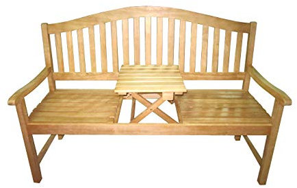 Sedex Utah Gartenbank 3-Sitzer aus Akazie mit Ablage Balkonbank 3er Bank Parkbank