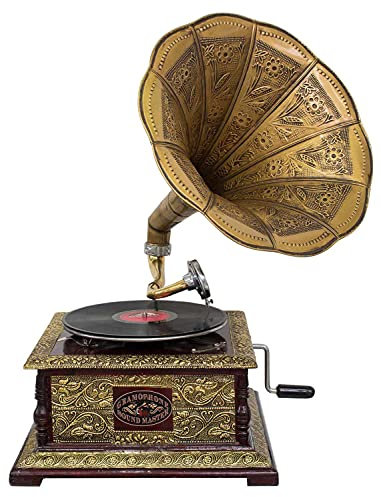 Gramophone avec pavillon pour Disque 78 Tours Style Antique (l2)