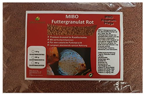 MIBO Hauptfutter Granulat Rot 500ml/250g Cichliden Bits für alle Zierfische im Aquarium