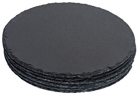 Argon Arts de la Table Ronde Pizza Ardoise Naturelle/Alimentation/Boissons Plateau de Service - 330mm - Lot de 6