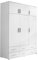 Rauch Möbel Kemi Schrank Drehtürenschrank Kleiderschrank in Weiß mit 6 Schubladen 6-türig, inklusive Zubehörpaket Basic 1 Kleiderstange, 3 Einlegeböden BxHxT 136 x 194 x 53 cm