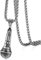 JewelryWe, collana con ciondolo a forma di microfono hip hop, in acciaio inox, catena a maglie da 50,5 cm