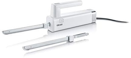 GRAEF. Elektromesser EK501EU, weiß, senkrecht abstellbar, Fingerschutz, spülmaschinengeeignete Edelstahlklingen