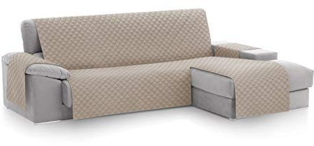 Textilhome Sofa Überzug MALU, Sofaüberwurf L Form Rechts, Sofaschutz Größe 240 cm, Couch Überzug Gepolstert, Sofaschoner SofaÜberwurf Schutzdecke, Universell, Haustierfreundlich, Beige