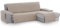 Textil-home MALU Chaise Longue Sofa Bezug, Schutz für Rechtsarm Gesteppte Sofas - sofaueberwurf L Form - Größe -240cm. Farbe Beige (Vorderansicht)
