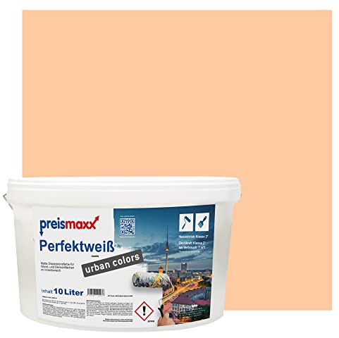 Preismaxx Perfektweiß Wandfarbe Pastellorange Matt 10L – Innenwandfarbe Orange