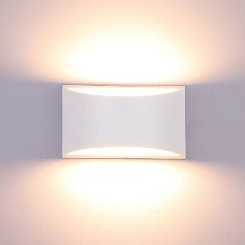 Glighone Wall Lights Indoor Dimmable Up and Down Wall Light Modern Wall Lamp Sconce 10W Uplighter Downlighter LED Wall Lighting for Living Room Bedroom Balcony, Warm White(COB Lamp Beads Include)