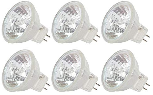 Simba Lighting MR11 Halogen 20W 12V FTD Spotlight Light Bulbs (6 Pack) 2-Pin 220lm for Landscape, Accent, Track Lights, and Fiber Optics, GU4 Bi-Pin Base, Glass Cover, Warm White 2700K Dimmable