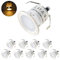 10er Mini LED Einbaustrahler led Bodeneinbauleuchte IP67 wasserdicht 0.6W/stück Ø32mm DC 12V LED Einbauleuchte 2800-3200K für Deckstufe Terrasse Küche Garten Pool