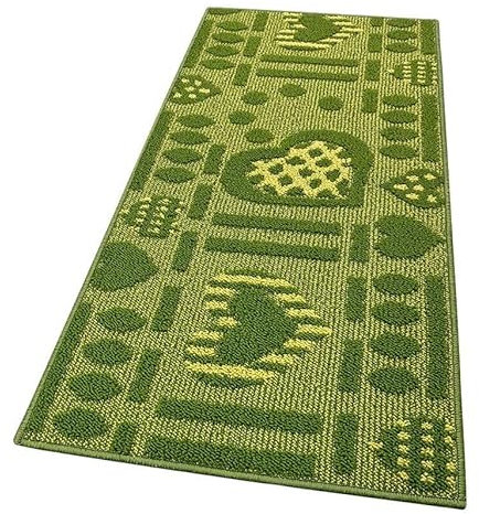 emmevi Tappeto Cucina Antiscivolo Cuori 3D Lavabile Moderno Varie Misure MOD.Clelia Dis.A 57X270 Verde