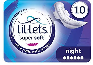 Lil-Lets Super Soft Ultra Damenbinden Nacht mit Flügeln, 1er Pack (1 x 10 Stück)