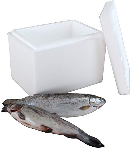 Styroporbox 4,41 Liter mit Deckel | Thermobox Innenmaß: 21 x 14 x 15 cm | Isolierbehälter in weiß | wiederverwendbar