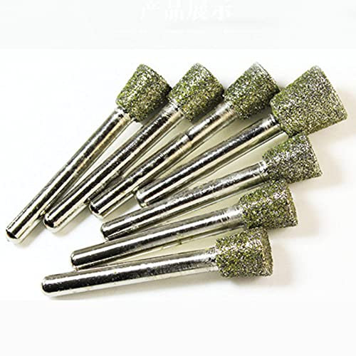 7 Pcs 46 Grit 3.0mm Rod Large Coarse Sand Inverted Ladder Grinding Head Diamond Needle Chainsaw Sharpener Burr Stone File Chain,6x16mm