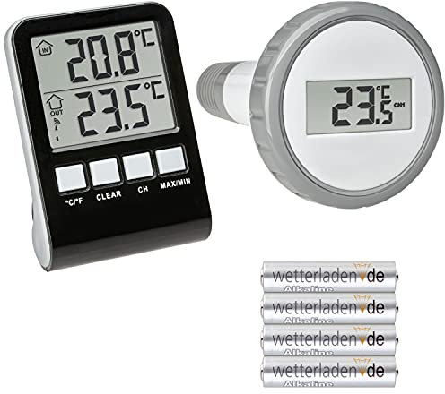 TFA Dostmann 30.3067.10 Palma Funk-Poolthermometer (grau mit Batterien)