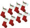 RXXR 8 Stück Weihnachtsstrumpf Set mit Plüsch 23 cm Glitzer runde Punkte Pailletten Geschenkbeutel Nikolausstiefel Weihnachtssocken Dekoration für Weihnachtsbäume, Treppen, Kamine Set